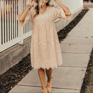 Pink eyelet dress